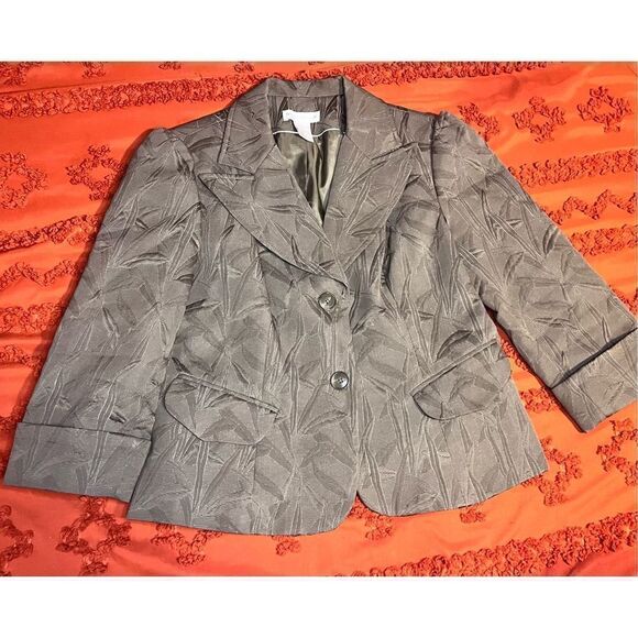 Worthington jacket.pockets.cuffs.green.lined .buttons .shoulder pads.sz 12. See. - Picture 4 of 16